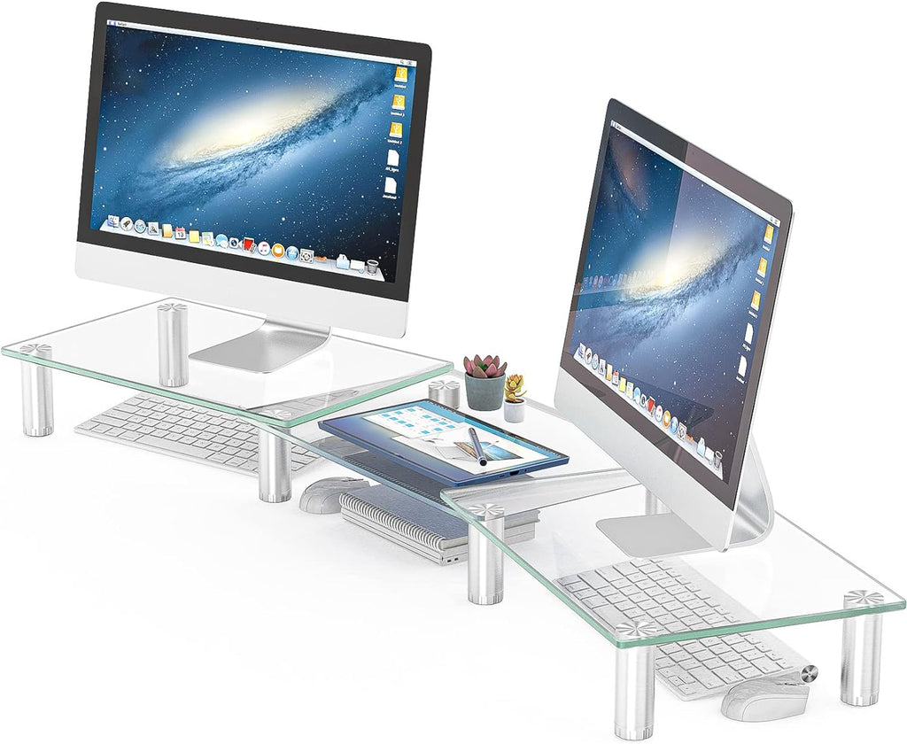 hemudu dual monitor stand -adjustable length and angle, main product view