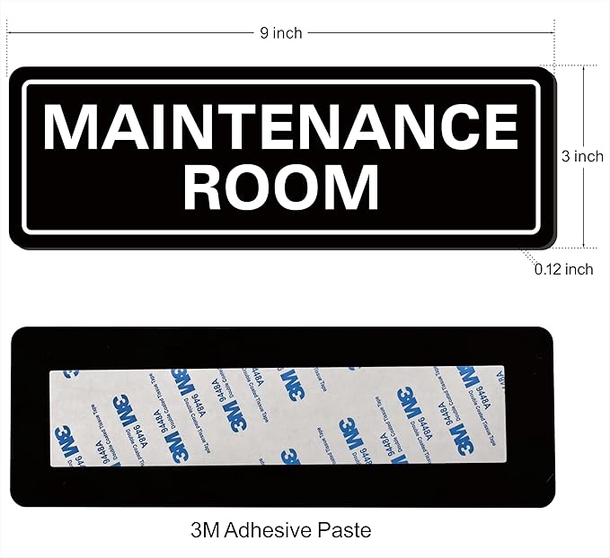 Maintenance Room Sign, Premium Durable Acrylic Material, Super Strong Adhesive - Image 2