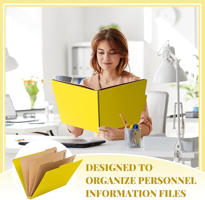12 Pcs Classification Folders Letter Size 3 Pocket Dividers Employee File Folder - Image 6