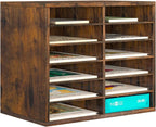 PAG Countertop Mail Sorter Organizer, Wooden Literature Organizer, Student