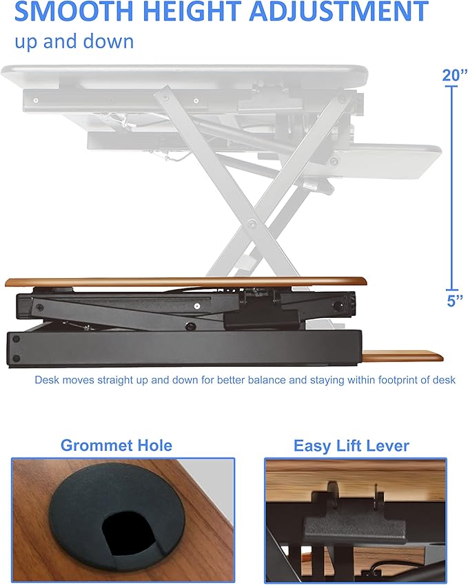 Rocelco 46" Large Height Adjustable Standing Desk BUNDLE - Image 2