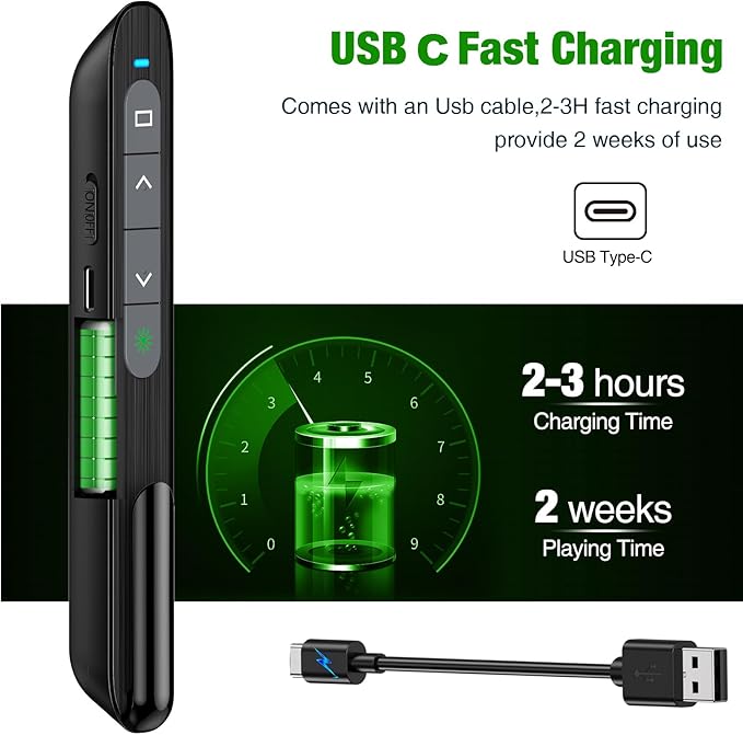 Green Wireless Presenter Remote Presentation Clicker - Image 3