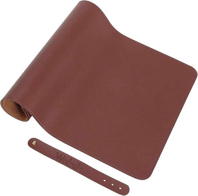 Wolaile PU Leather Desk Pad Blotter 27x13 inches, Non-Slip Base Waterproof - Image 7