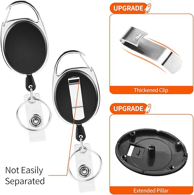 5 Pack ID Badge Holder, Badge Holder Retractable Clip - Image 3