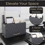 BLU MONACO | Grey Three-Tier Desktop Mail Organizer - Image 3