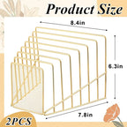 2 Pcs 7 Section Incline File Sorter Metal Wire Mesh File Rack - Image 3
