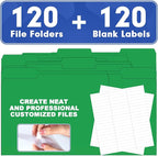File Folder, HERKKA 120 Pack 1/3 Cut Tab File Folders, File Folders Great - Image 5