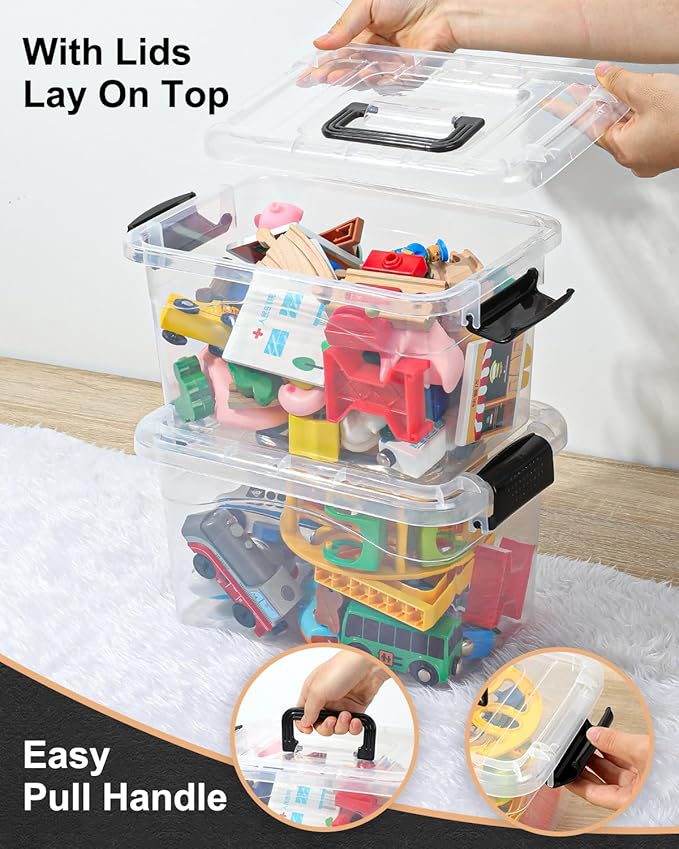 EOENVIVS Plastic Storage Bins 7 Quart-Storage Organizer Bins - Image 5