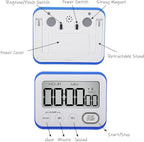 Digital Kitchen Timer Magnetic Loud Alarm, Large LCD Screen Silent/Beeping - Image 4
