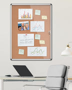 Mifuro 38"x28" Enclosed Bulletin Board, Lockable Weather-Resistant Aluminum - Image 2