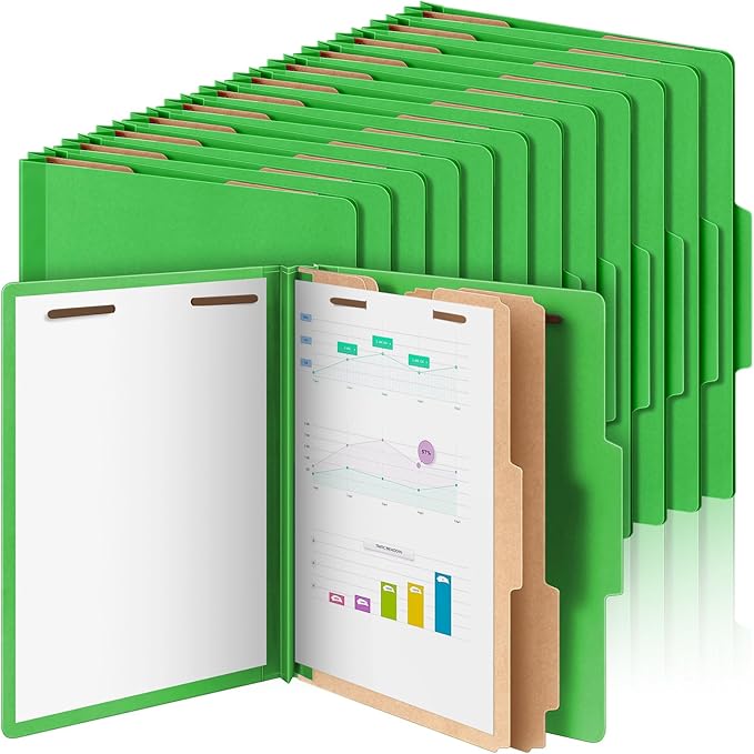 Skyygemm 36 Pcs Classification Folders Letter Size, 2 Divider Pressboard File by Skyygemm