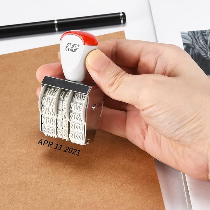 KTWT 1.5" Rubber Stamp Line Dater, Date Stamp, Office Stamp, Rotating Stamp - Image 4