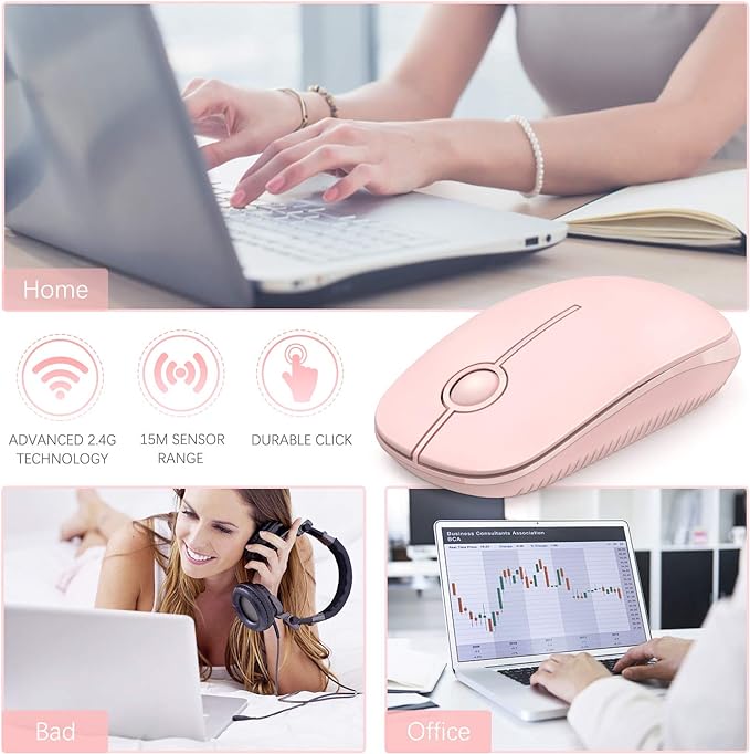 VssoPlor Wireless Mouse, 2.4G Slim Portable Computer Laptop Mouse - Image 5