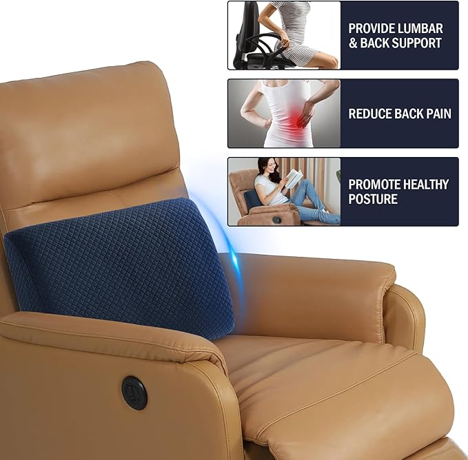 HOMBYS Lumbar Support Pillow for Recliner Chair, Memory Foam Back Support - Image 4