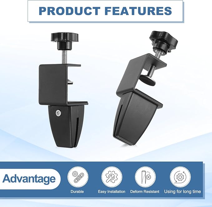 PATIKIL 2 Pcs 1/8" to 1/2" Adjustable Desk Divider Partition Clips, Aluminum - Image 5