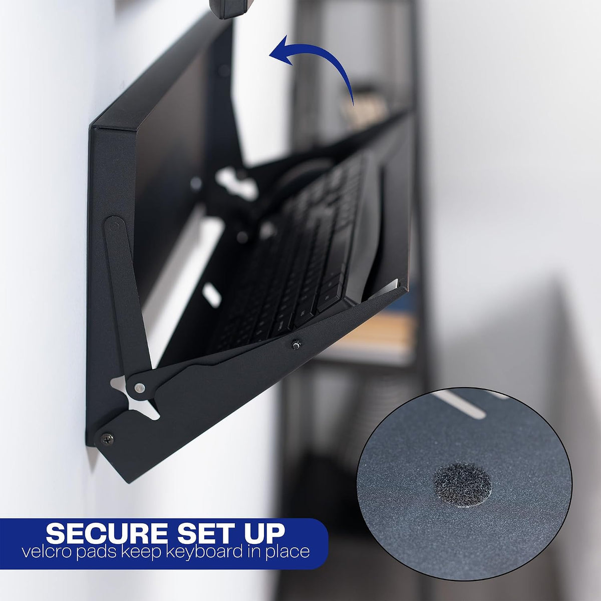 VIVO Black Flip Down 24 Inch Keyboard Tray Wall Mount, Mount-FDKB1