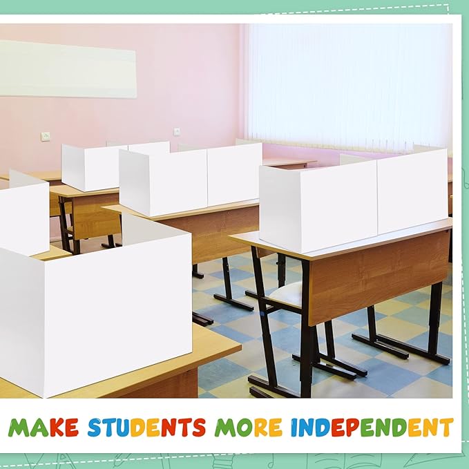Zhehao 24 Pcs Privacy Boards for Student Desks Bright Colored Classroom Desk - Image 6