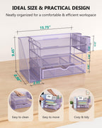 wali desk file organizer, 4 tier desktop paper, front angle view
