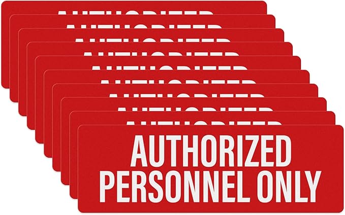 Anobell 10 Pack Authorized Personnel Only Sign Self Adhesive 9 × 3 Inch by Anobell