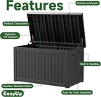 EasyUp 280 Gallon Deck Boxes Waterproof, Outdoor Large Storage Boxes - Image 3