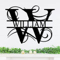 Personalized Metal Name Signs, Split Letter Monogram Wall Decor, Custom Last by Unknown