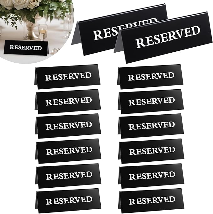 14 Pcs Reserved Table Signs, Reserved Table Signs Acrylic Reserved Table Tent - Image 9