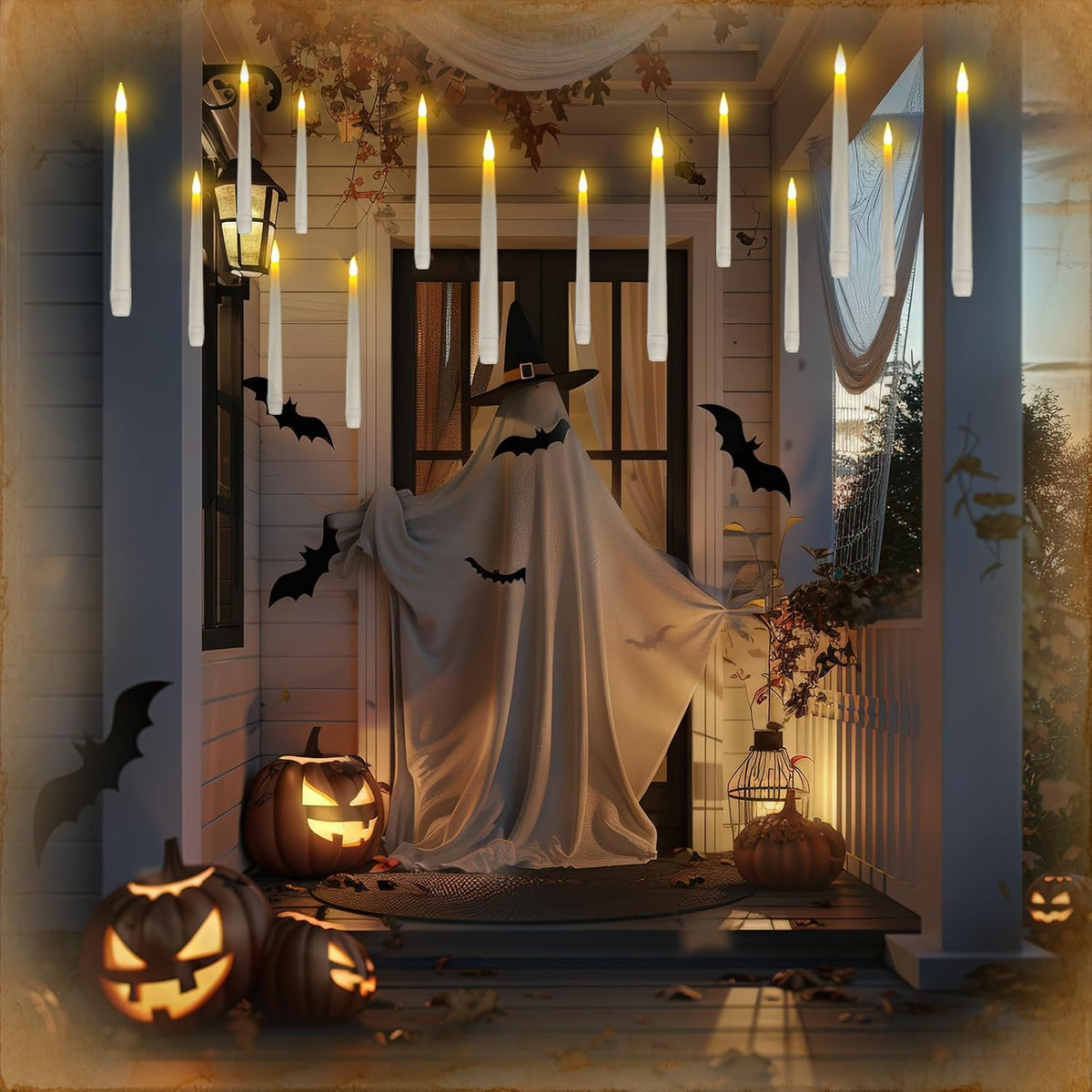 Homemory 20PCS Floating Candles with Wand Remote, Flameless Hanging Taper Can...