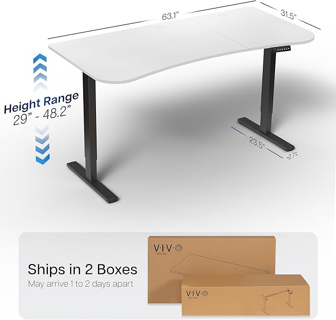VIVO Electric 63 x 32 in Standing Desk, Memory Height Adjustment, 1B Series - Image 3