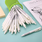 deegtran Pens Bulk, 50 Pack No Bleed White Barrel Black Ink Click Pens - Image 4