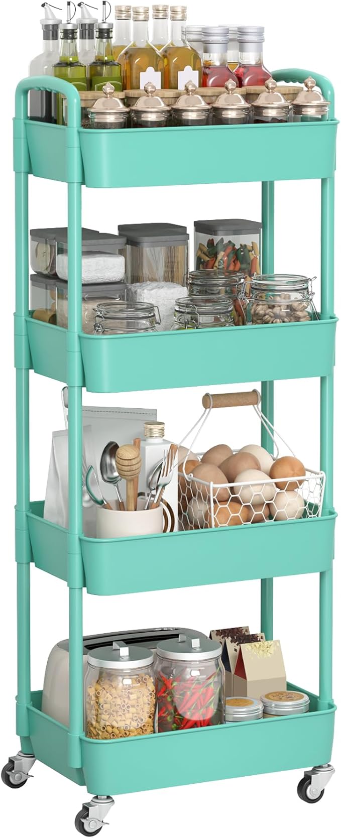 Sywhitta 4-Tier Plastic Rolling Utility Cart - Image 7