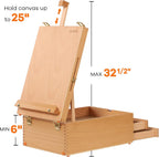 viswin large tabletop easel box with 3 storage, side view