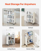 VEVOR Rolling Library Book Cart, 330 lbs Capacity, 30.3 x 15 x 48.0-Inch - Image 8