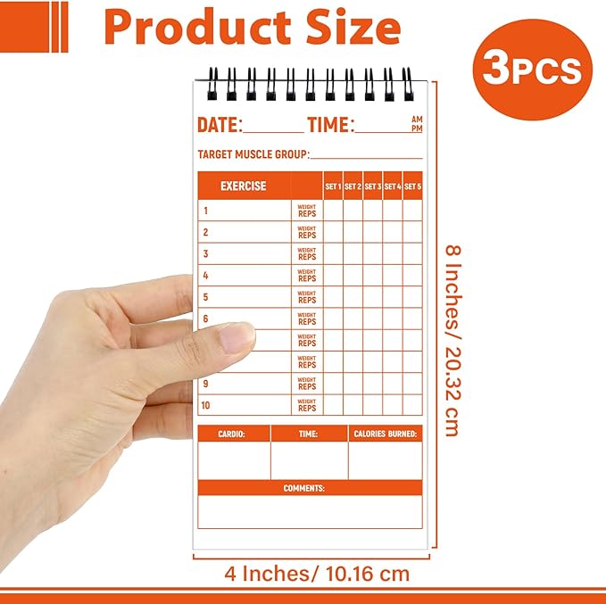 gisgfim 3 Pcs Fitness Journal for Men Women Workout Lifting Log Book Planner - Image 2
