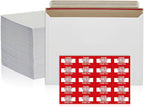 100 Pack 9.5 x 12.5 Inches Rigid Mailers – Self Adhesive White Cardboard by FLEXTRIBE