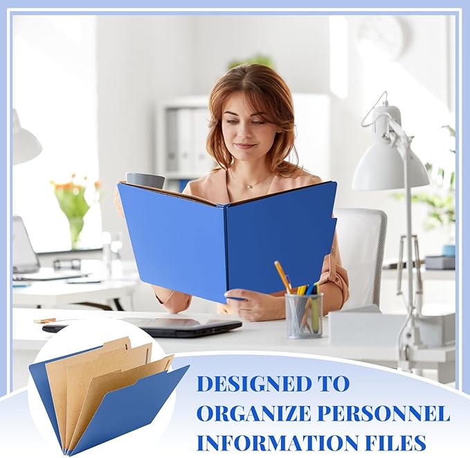 12 Pcs Classification Folders Letter Size 3 Pocket Dividers Employee File Folder - Image 5