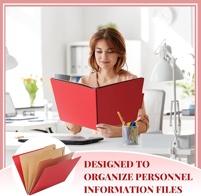 12 Pcs Classification Folders Letter Size 3 Pocket Dividers Employee File Folder - Image 6
