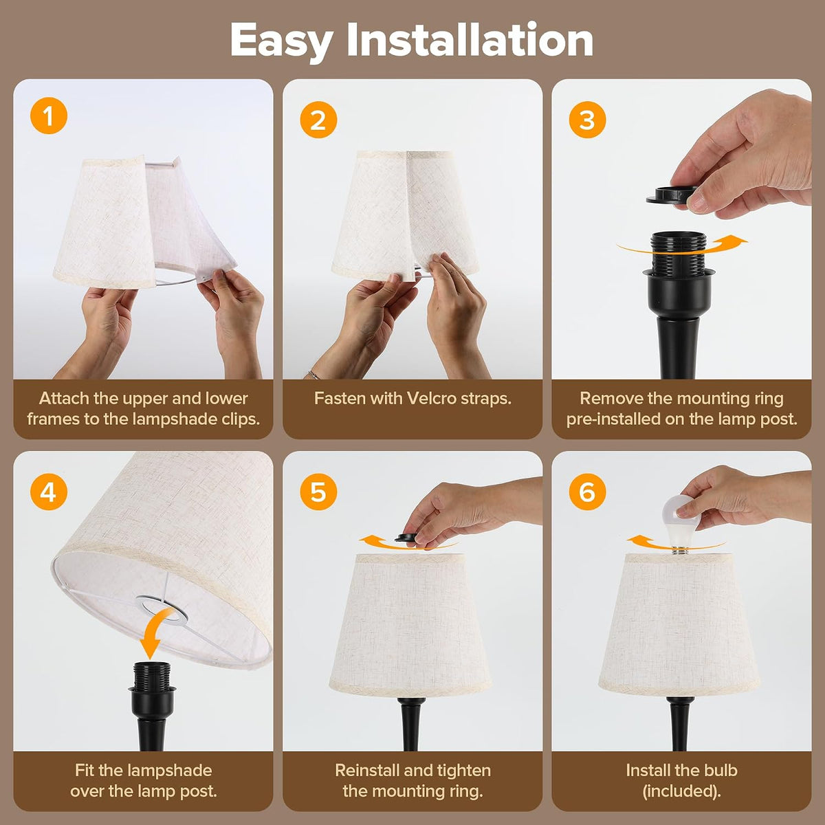 18" Bedside Lamps for Nightstand, 0-100% Dimmable Table Lamps