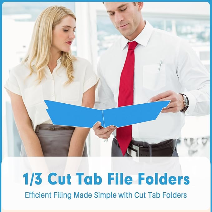 File Folder, PANDRI 120 Pack File Folder, 1/3 Cut Tab, Letter Size, Filing - Image 6