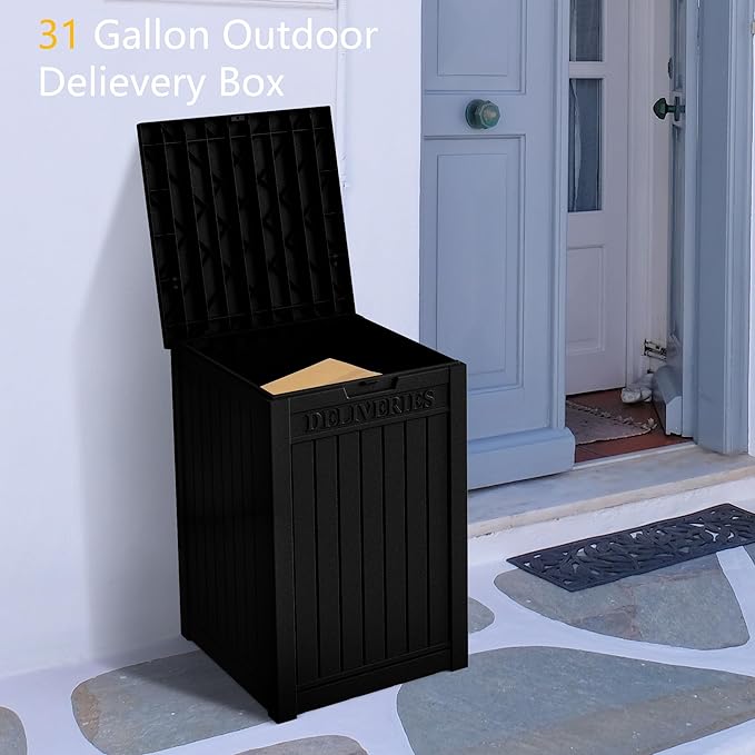 Yardgrace 55 Gallon Outdoor Storage Box, Waterproof Resin Deck Box - Image 8