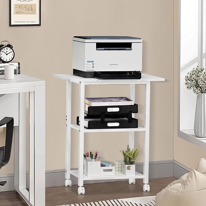 Lerliuo 3-Tier Printer Stand, Industrial Mobile Printer Table - Image 5