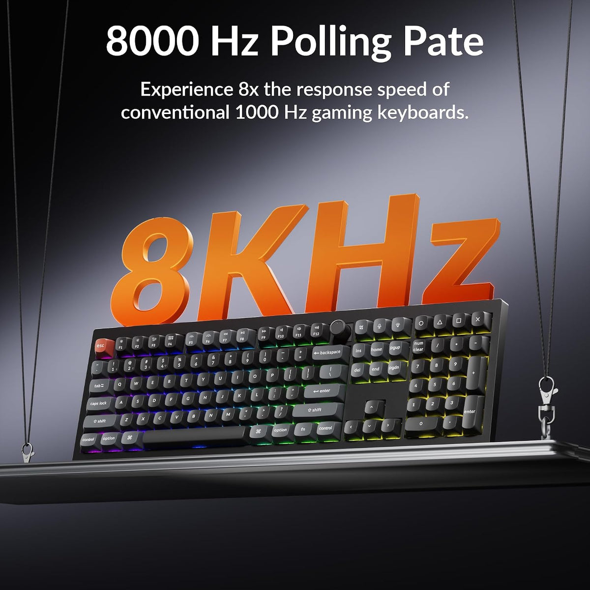 Keychron V6 Ultra 8K Wireless Mechanical Keyboard, 8000Hz Polling Rate Tri-Mo...