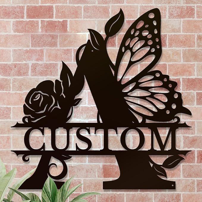 Personalized Custom Letter Name metal Signs, Custom Black Letter Monogram Wall - Image 4