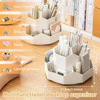 Cayxenful Pencil Pen Holder for Desk, 9 Slots 360 Degree Rotating Desk - Image 3