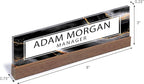 ARTBLOX | Office Personalized Name Plate Black Gold Marble Design On Clear - Image 3