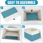 Bagnizer Large 22 Quart Linen Fabric Foldable Storage Bin Cube Organizer Basket - Image 3