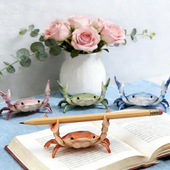 Desk Crab Pen Holder, Cute Weightlifting Crab Pencil Holder - Image 6
