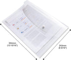 Rapesco 1497 ECO Recycled Popper Wallets, A4+, Pack of 50 | Clear Transparent