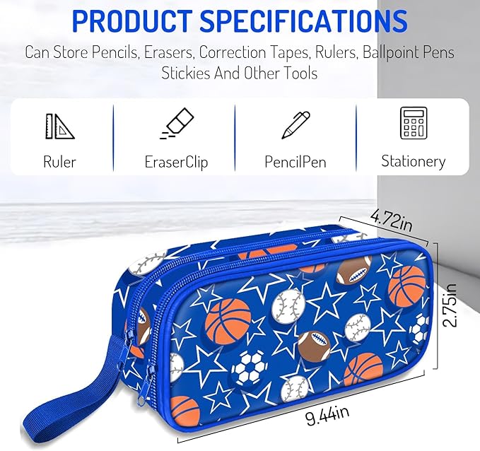 Fitvc Large Pencil Case for Boys, Sports Boys Pencil Pouch for Kids Teens School - Image 5