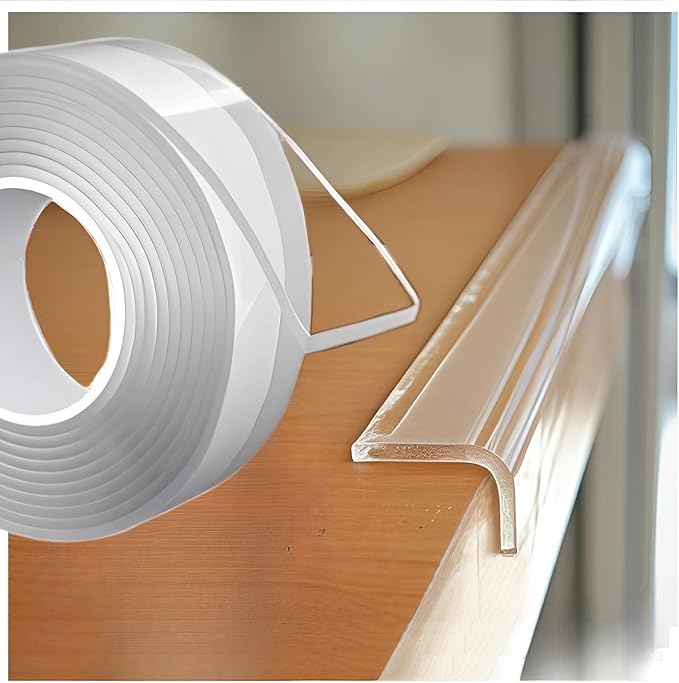 Clear Edge Protector, 1.18in Width x9.84ft Length Self-Adhesive Table Edge Guard by AYHOUKG