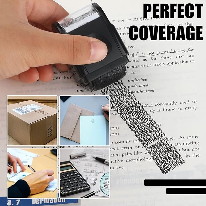 Nezyo 2 Pack Identity Protection Roller Stamp Identity Theft, Confidential - Image 7